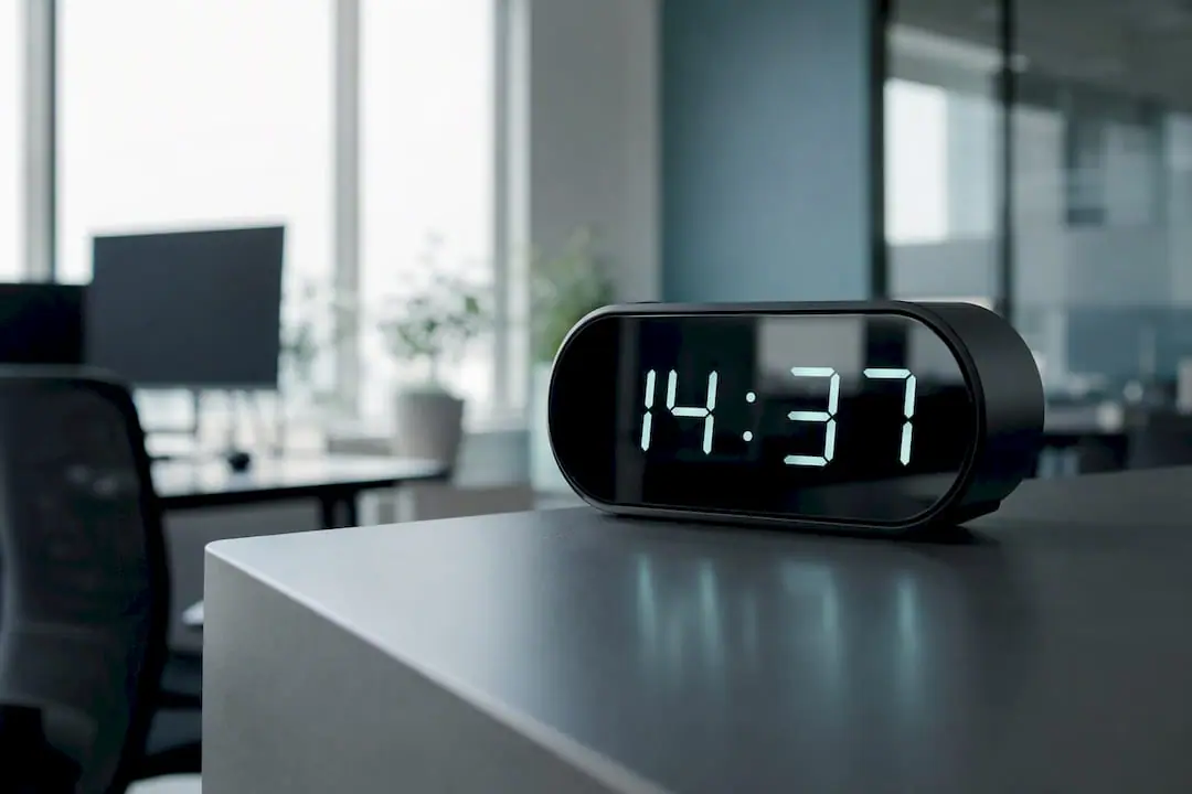 Digitale Uhr mit Anzeige von Zeitintervallen