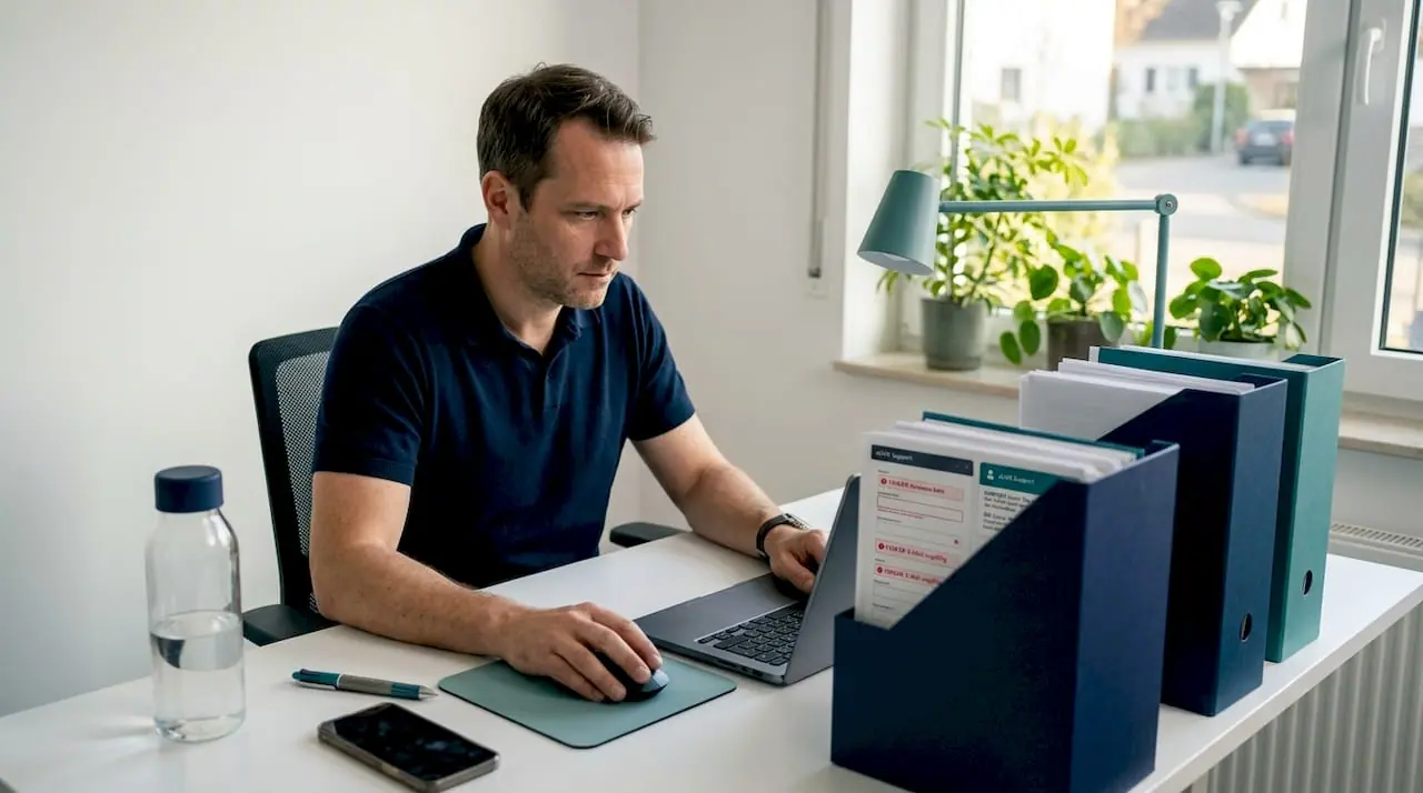 Kunde erhält Unterstützung vom Support und löst sein Anliegen direkt im Onlineportal.