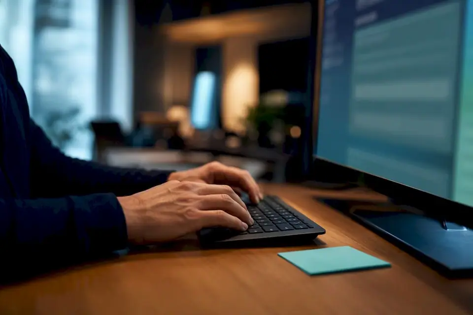 Support-Mitarbeiter bearbeitet eingehende Kunden-E-Mails