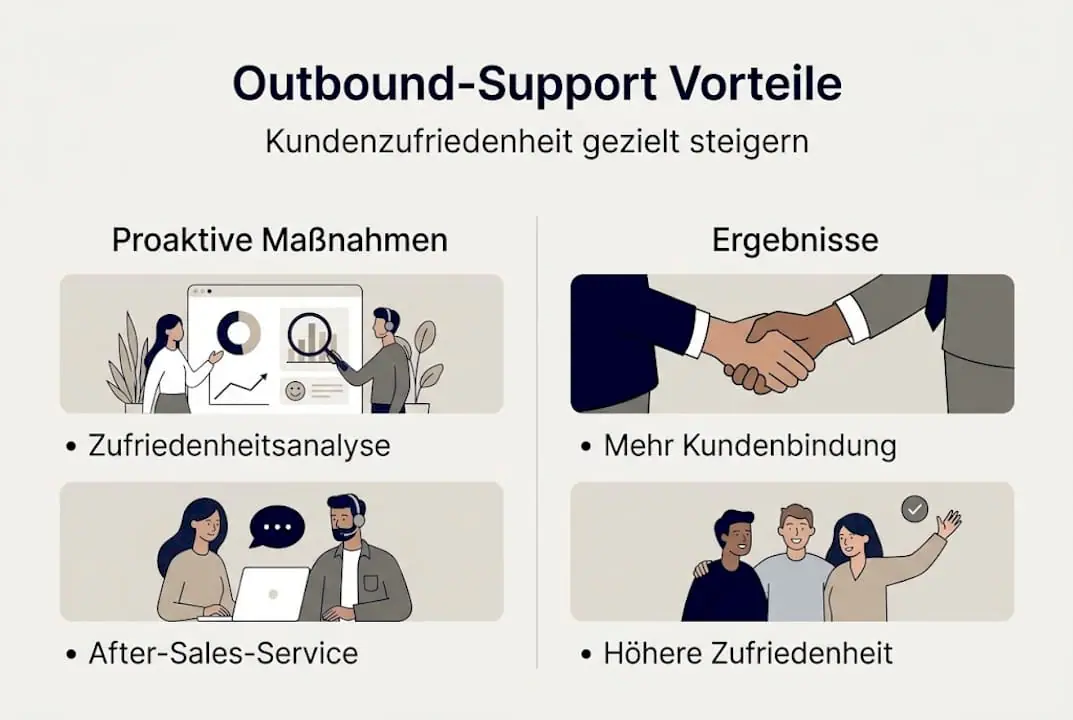 Infografik: Die Vorteile von Outbound-Support und praxisnahe Empfehlungen