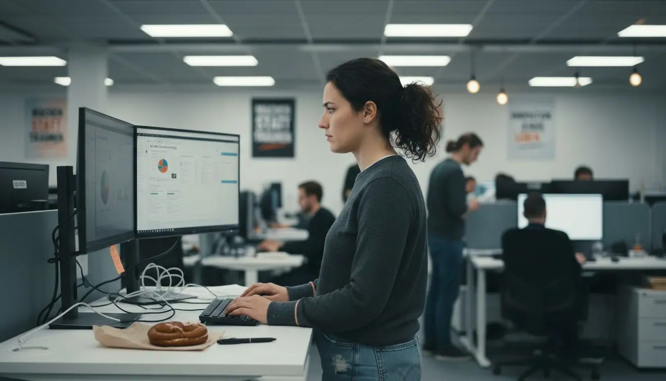 Ein IT-Experte prüft das Dashboard für die automatisierte E-Mail-Verwaltung.